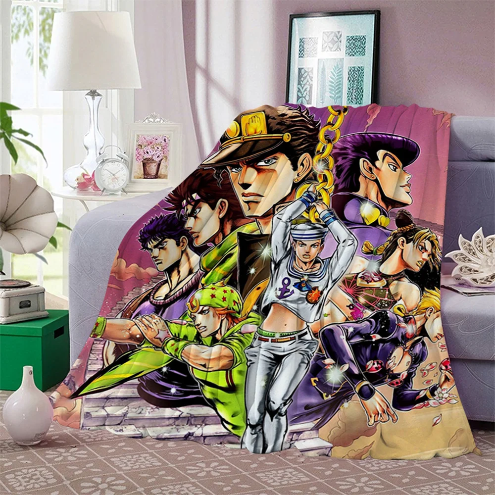 

Anime JoJo Bizarre Abenteuer Flanell Decken Druck Kind Erwachsene Quilt Wirft Decke Sofa Reise Teen Student Decke