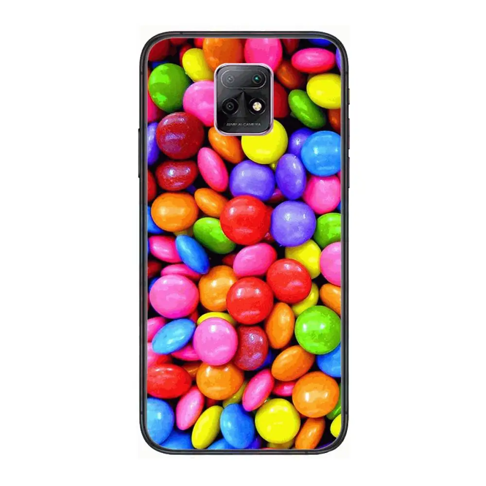 

m&ms chocolate Phone Case For XiaoMi Redmi 10X 9 8 7 6 5 A Pro S2 K20 T 5G Y1 Anime Black Cover Silicone Back Pretty