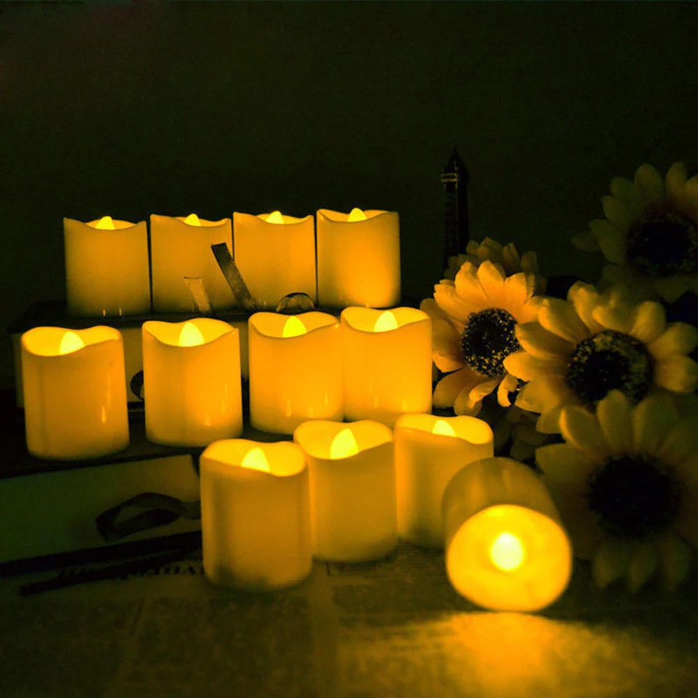 Светодиодная лампа цвета слоновой кости с мерцающим пламенем и аккумулятором