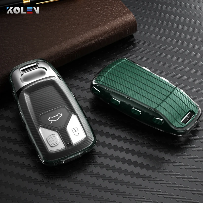 Чехол для автомобильного ключа из тпу и углеродного волокна Audi A4 New A4L A5 A6L QT S5 S7 Q7 TTS