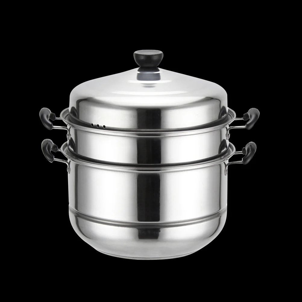 

Stainless Steel Three-layer Thick Steamer Multifunction Soup Steam Pot Universal Cooking Pots for Induction Cooker Gas Stove (28