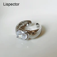 lispector 925 sterling silver korean zircon rings for women minimalist irregular open ring female statement jewelry gifts