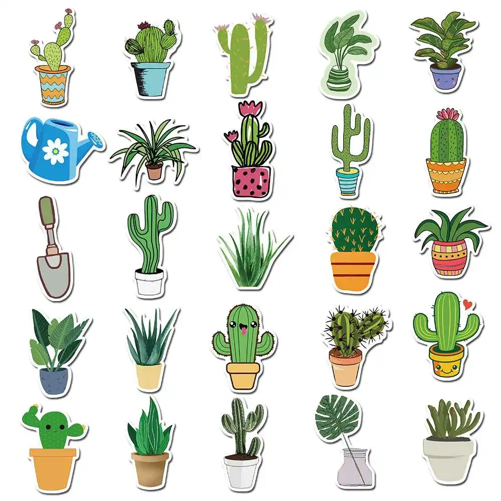 

45pcs Cactus Series Sticker Waterproof Car Laptop Skateboard Surfboard Luggage Bicycle Kids Toy Cartoon Home Decor Scrapbooking