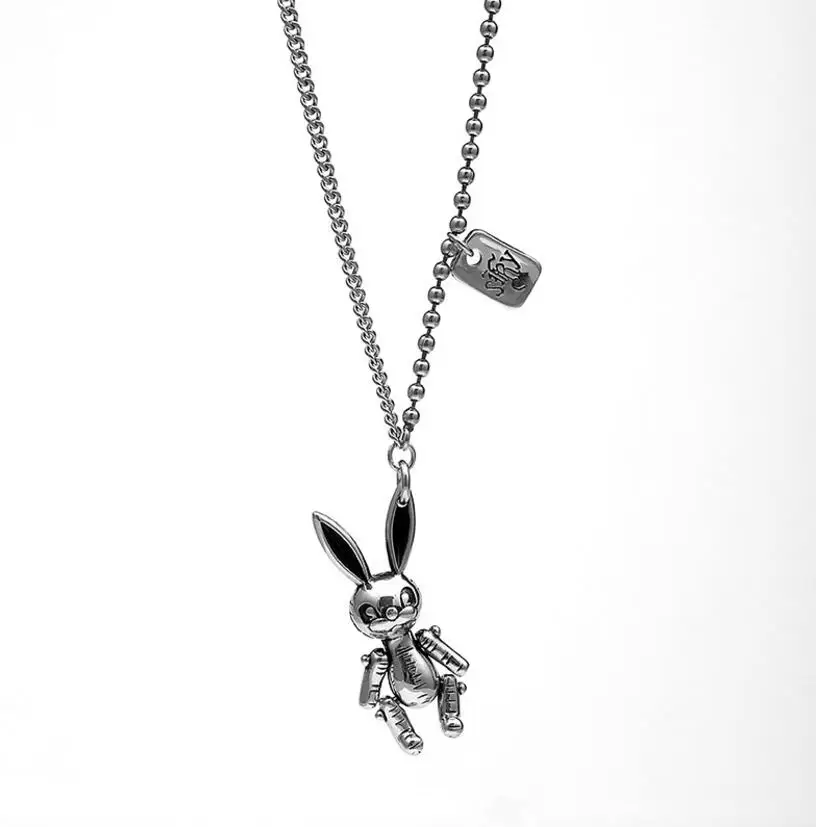 

925 Sterling Silver Rabbit Animal Pendant Necklace For Women Vintage Handmade Hip Hop Chains Party Jewelry S-N551