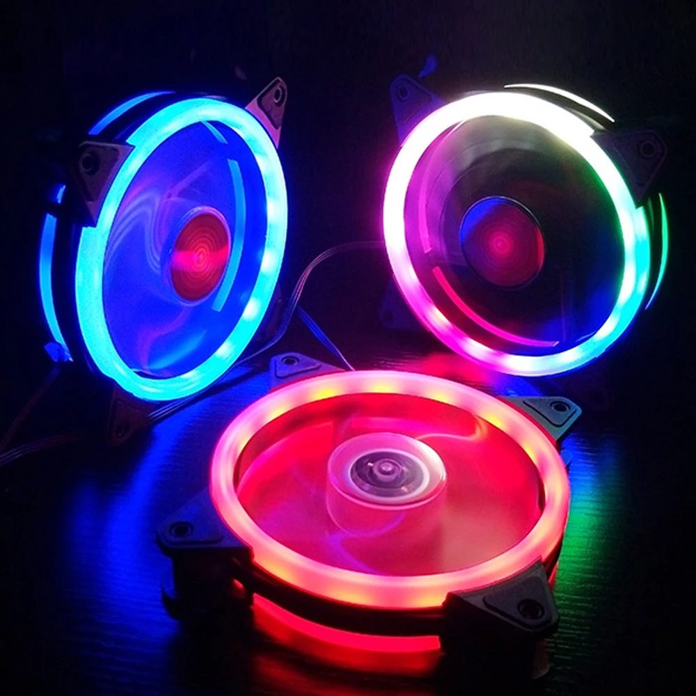 Тихий вентилятор 120 мм с двойным галогенным светодиодом RGB светильник