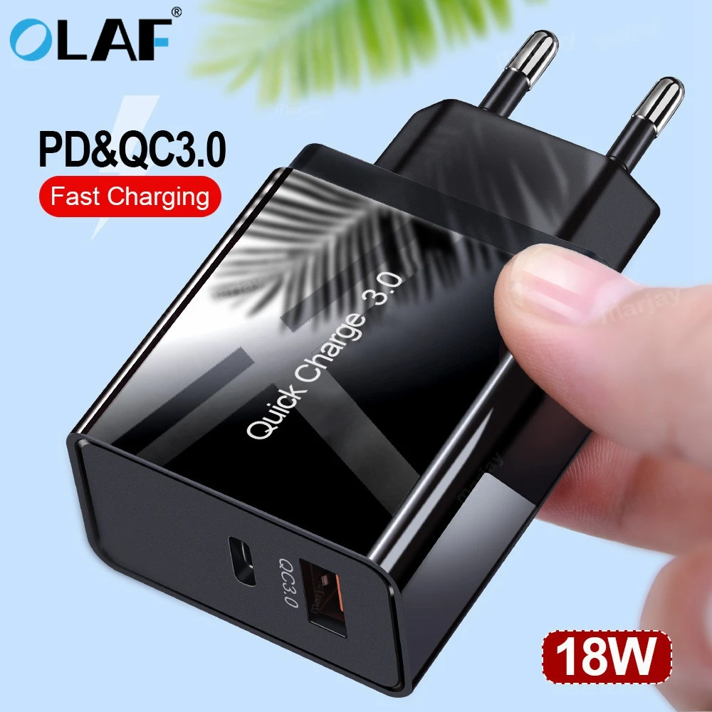 Olaf 18 Вт PD USB зарядное устройство Quick Charge 4 0 3 быстрое с американской и европейской