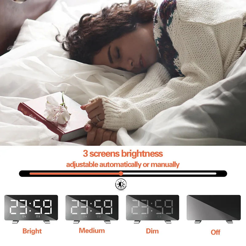 Светодиодный цифровой будильник с USB зарядкой светодиодный дисплей большим
