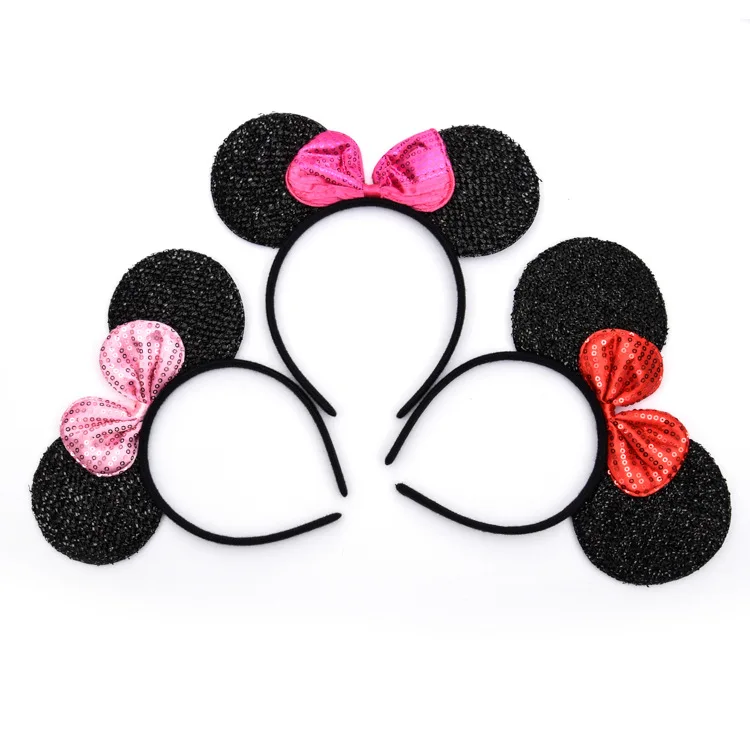 Аксессуары для волос Navidad Bling bling Shining Bowknot Minnie Ears детей мальчиков празднования дня