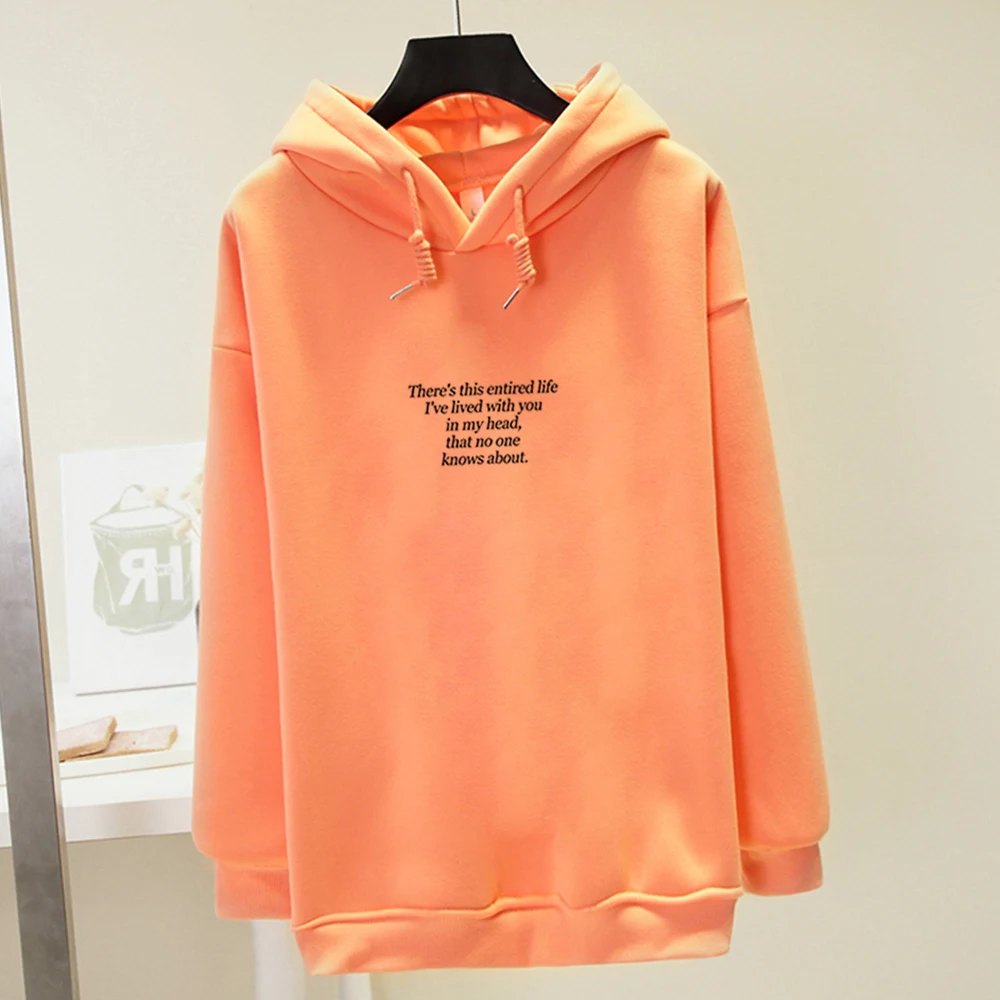 Letter Print Warm Streetwear Harajuku Korean Style Sweatshirt Oversized Thick Loose Women Hoodies Punk for Girls Coat Tops | Женская