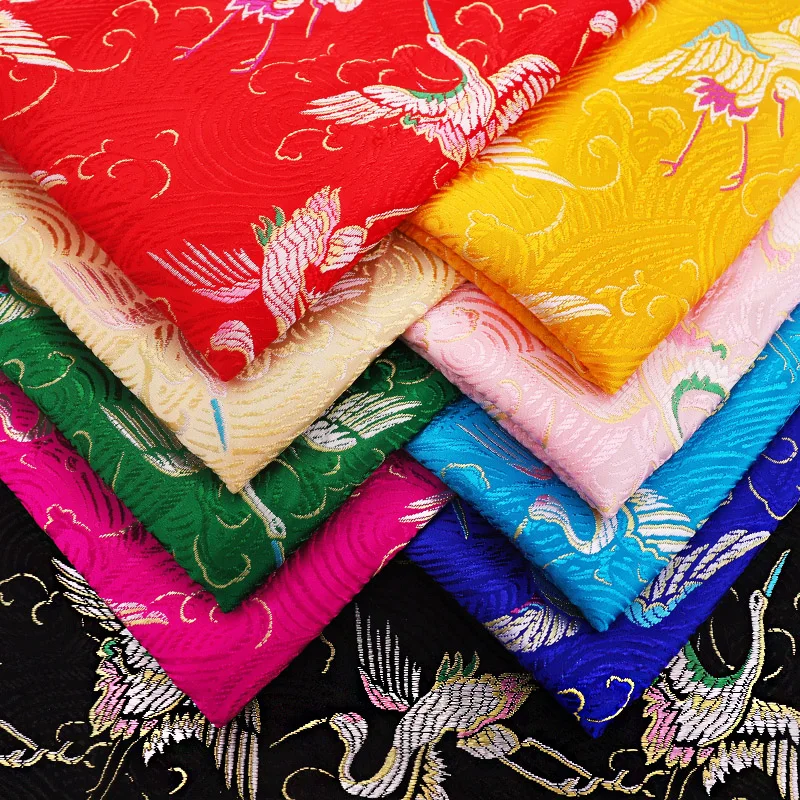 

Brocade jacquard pattern damask garment fabrics by the yard for sewing cheongsam children's design patchwork DIY satin material