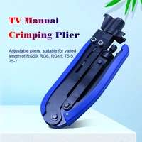 electrical wires compression tool adjustable tv manual crimping pliers for seven floor coaxial cable tv pliers