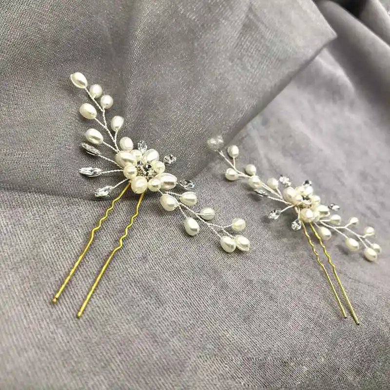 

Clips Crystal Wedding Bridesmaid Bridal Grips Hair Pins Pearls Diamante Flower