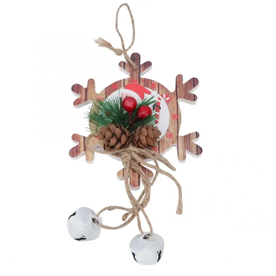 3D рождественские украшения деревянные елочные подвесные колокольчики для