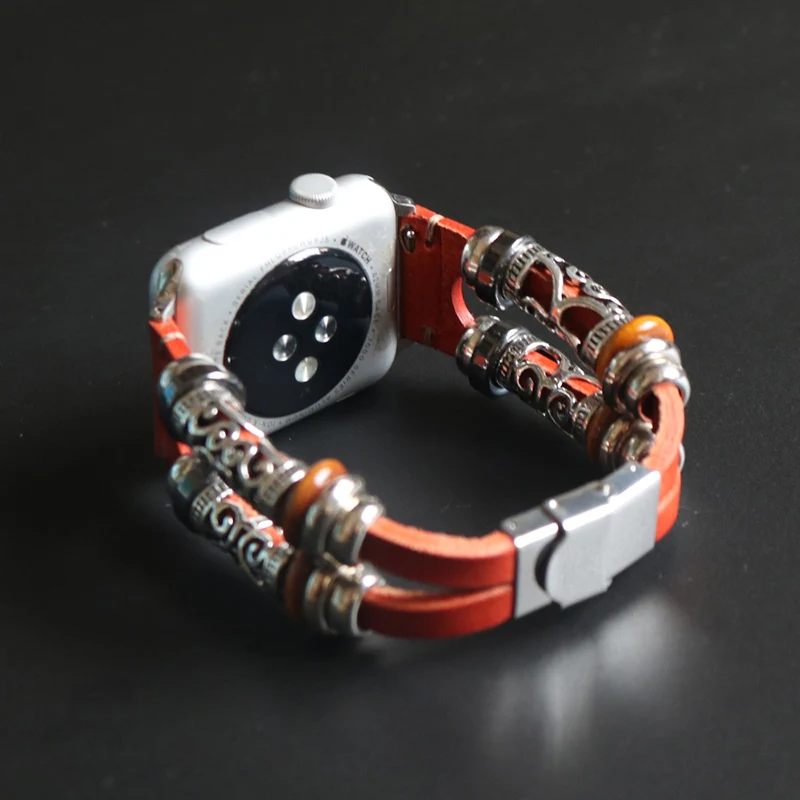 Резные металла чехол с Ремешок для наручных часов Apple Watch, версии 5 4 3 Ретро Браслет для наручных часов iWatch, 40/44/38 мм/42 мм аксессуары для бампера