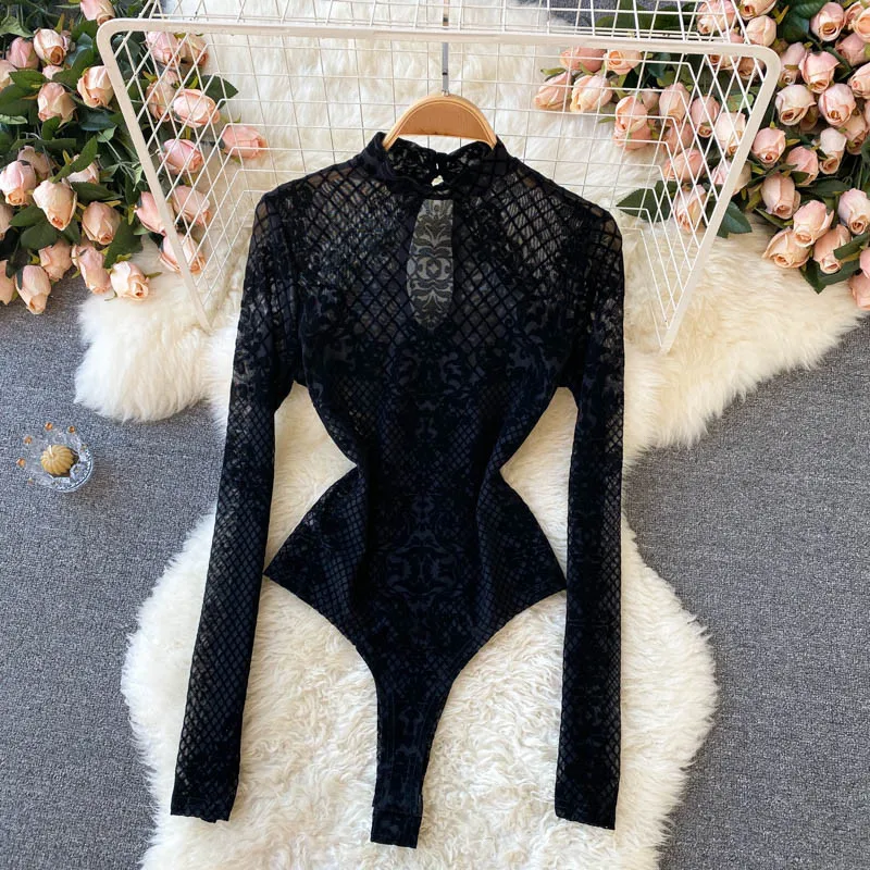 

Women Sexy Backless Rompers Fashion Korean Style Bodycon Jumpsuits 2021 New Autumn Chic Streetwear Slim Short Bodysuit