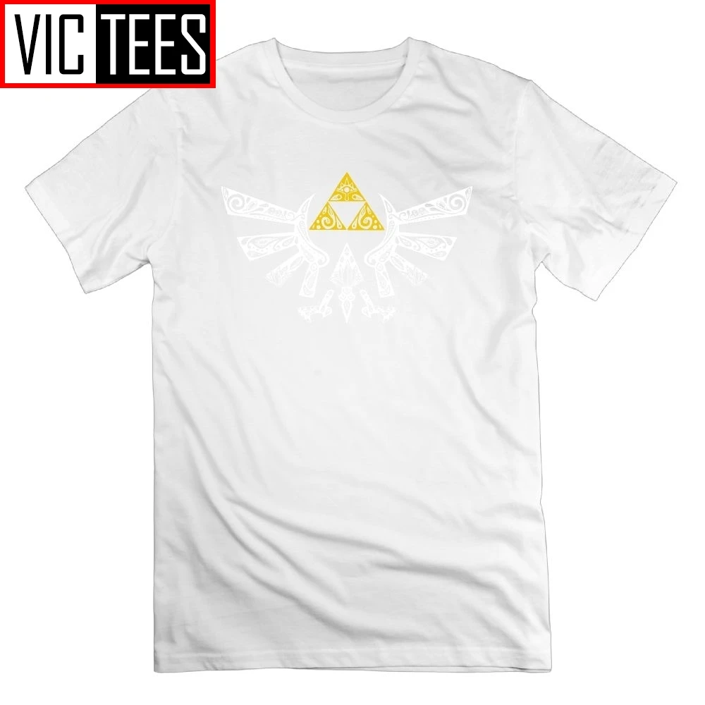 Легенда о Зельде футболка Zelda Hyrule каракули Винтаж хлопок футболки Графический для мужчин короткий рукав Футболка - Цвет: Белый