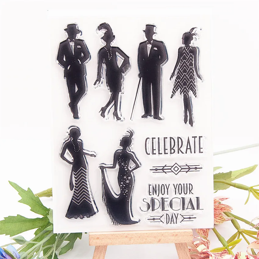 11x15 см для танцев вечерние прозрачные уплотнения наклейки Трафаретный вырубной