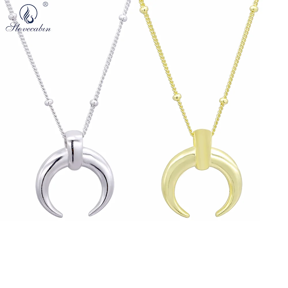 Подвеска в виде Луны из стерлингового серебра 925 пробы длинная цепочка роскошное