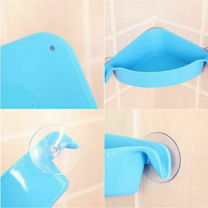 Новый присосочный держатель для хранения ванных принадлежностей, пластиковый угловой стеллаж, крепится на стену, полка для душа, горячий спрос.