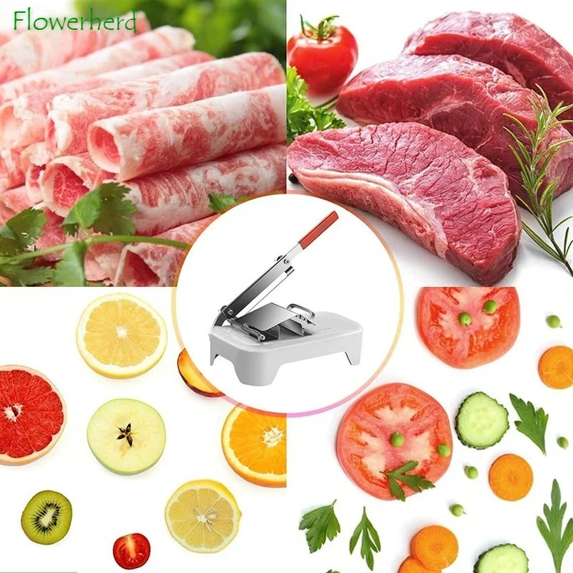 

Upgrade Manual Frozen Meat Slicer Cutter Stainless Steel Beef Cleaver for Mutton Roll Bacon Cheese Vegetable Hot Pot Shabu Shabu