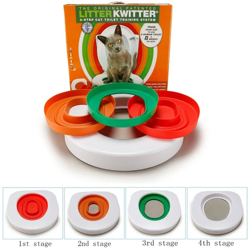 

Litter Box Tray Kit Professional Trainer Clean Kitten Healthy Cats Human Toilet Cat Mat Pet Cat Training Toilet Seat Pet Plastic