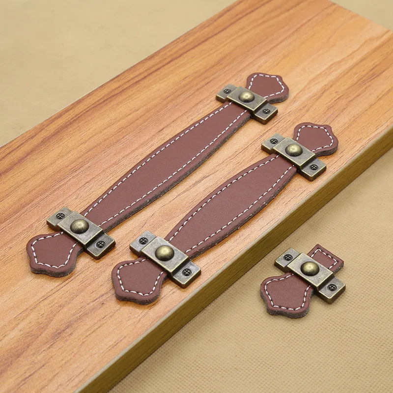 10 шт. кожаные ручки для мебели из цинкового сплава|Ручка двери| |