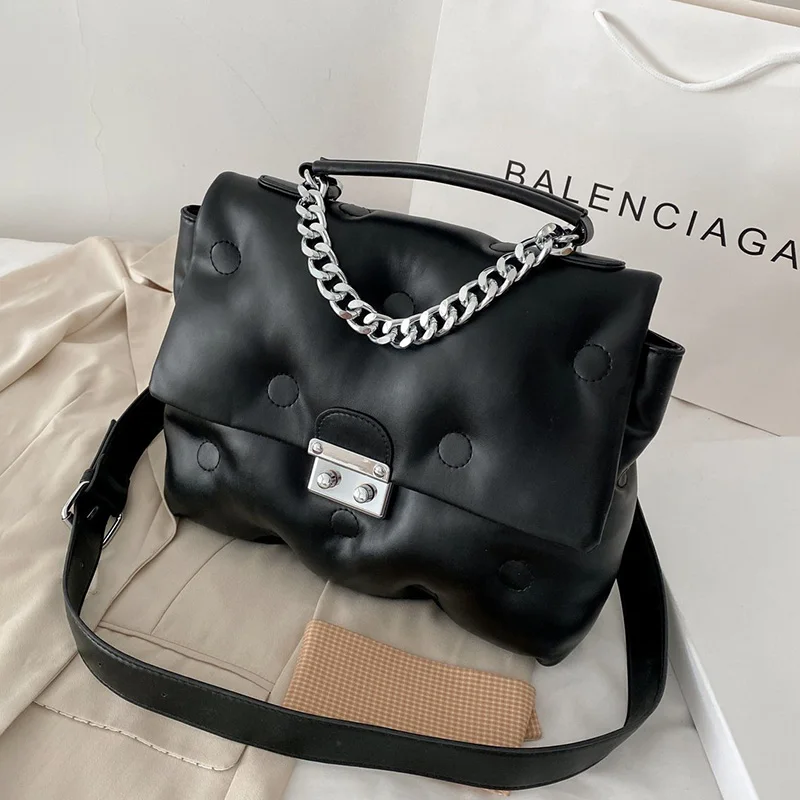 

Small Chain Brand Designer PU Leather Crossbody Bags for Women 2021 Simple Totes Shoulder Bag Luxury Handbags Fashion Purses