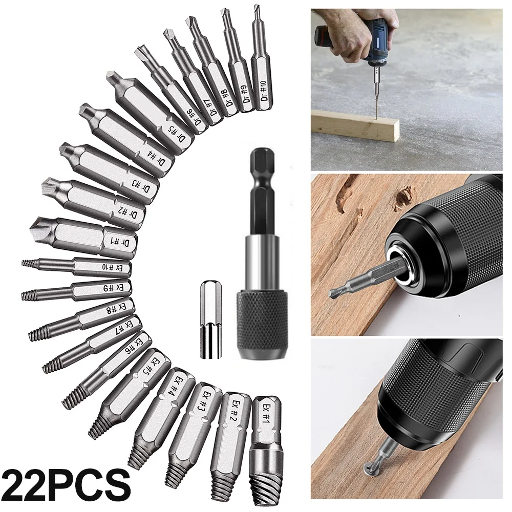 

Workshop Extractors Supplies 22pcs Speed Out Broken Rust Socket adapter