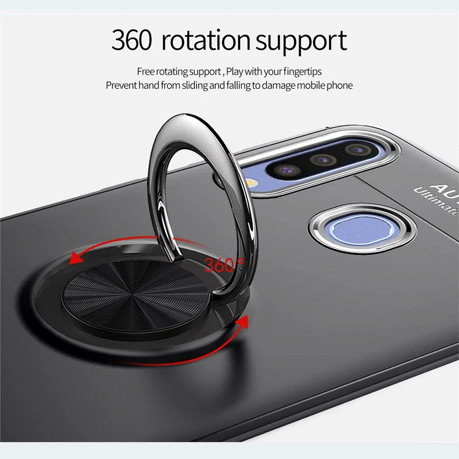 Для samsung Galaxy A50 A30 A40 A20 A70 чехол Lenuo противоударный силиконовый+ металлическое кольцо держатель задняя крышка Подставка для телефона для samsung A50