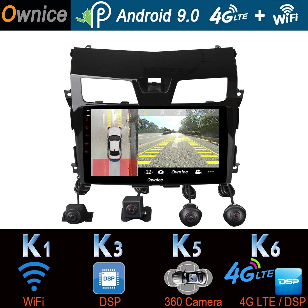 360°Camera Android 9.0 8Core 4G+64G GPS Radio DSP SPDIF CarPlay Car Multimedia Player for Nissan Teana 2013 2014 2015 2016 2017 |