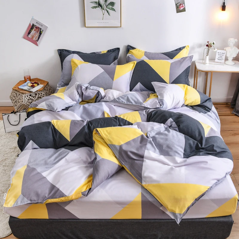 

Nordic Fashion Bedding, Skin-friendly and Comfortable Aloe Cotton 3/4 Piece Quilt Cover and Pillowcase, Double-sided Pattern
