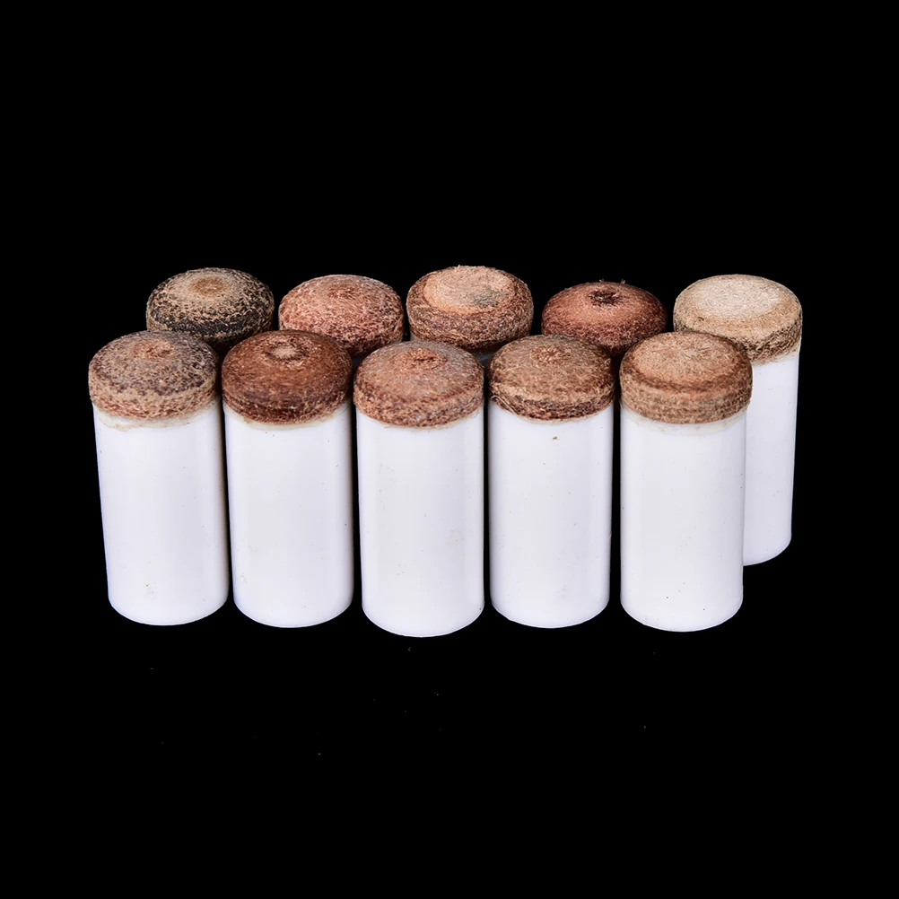 

10Pcs/Lot Bar Pool Cue Repair Rod Stick Tip Scrub Durable Professional Snooker Supplies Billiard Replacement Tips Bar Tools 13mm