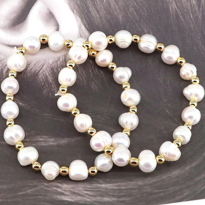 

6Pcs 2021 handmade fresh water pearl and copper Beads charm bracelet for lady