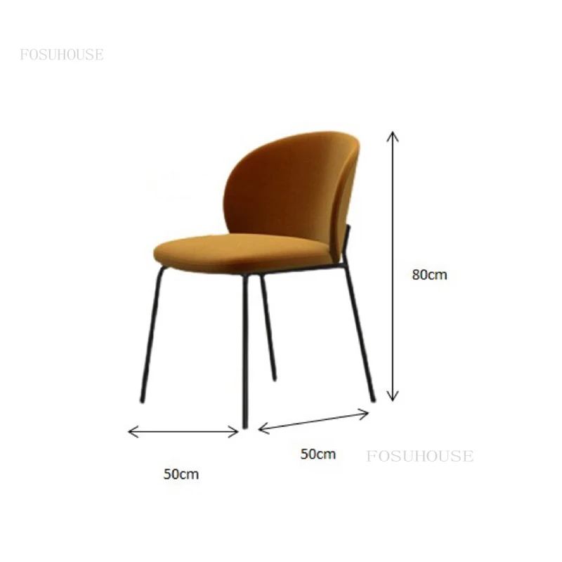 

Nordic Simple Dining Chairs Home Furniture Hotel Backrest Soft Chair Dining Room Furniture Minimalist Fabric Business Chair New