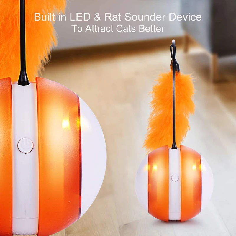 MESNUG Электрический катящийся Кот игрушечный мяч с пером автоматическое изменение