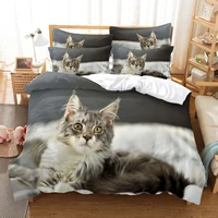 beautiful cat bedding set duvet cover set 3d bedding digital printing bed linen queen size bedding set fashion design