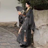2022 chinese ming dynasty robe national hanfu black gold ancient china costume hanfu men clothing traditional robe stage cosplay