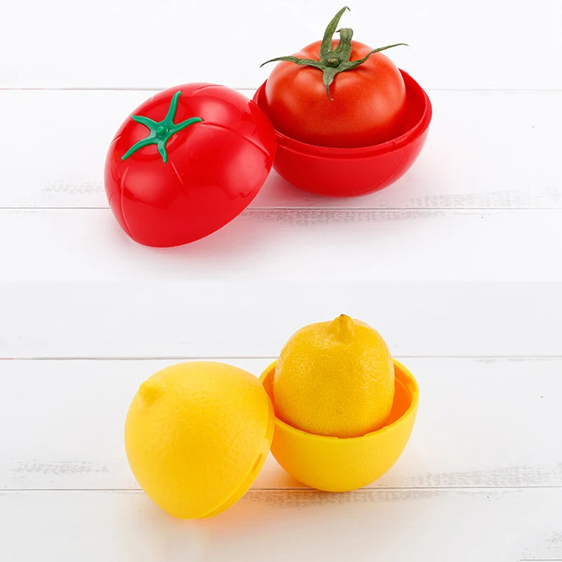 Кухня Творческий пищевой пластиковый контейнер Овощной лимон Форма Лук Чеснок