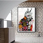Животные, граффити, искусство, курительный Кот, холст, картины маслом, настенные картины для гостиной, домашний декор для стен