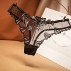 Сексуальные прозрачные сетчатые трусики с вышивкой трусики с цветочным узором, женское сексуальное нижнее белье, интимное нижнее белье для секса