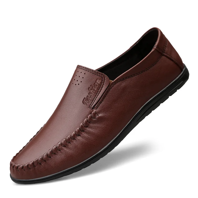 

Summer Men Genuine Leather Shoes Soft Slip-On Sneakers Male Comfortable Driving Shoes Casual Business Loafers Shoes