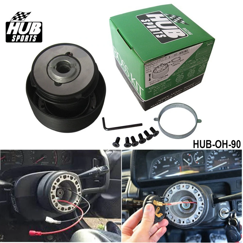 

Racing Steering Wheel Hub Adapter Boss Kit For Honda Civic 88-91/ Integra 90-93 Fit 6-Hole Steering Wheel Black HUB-OH-90