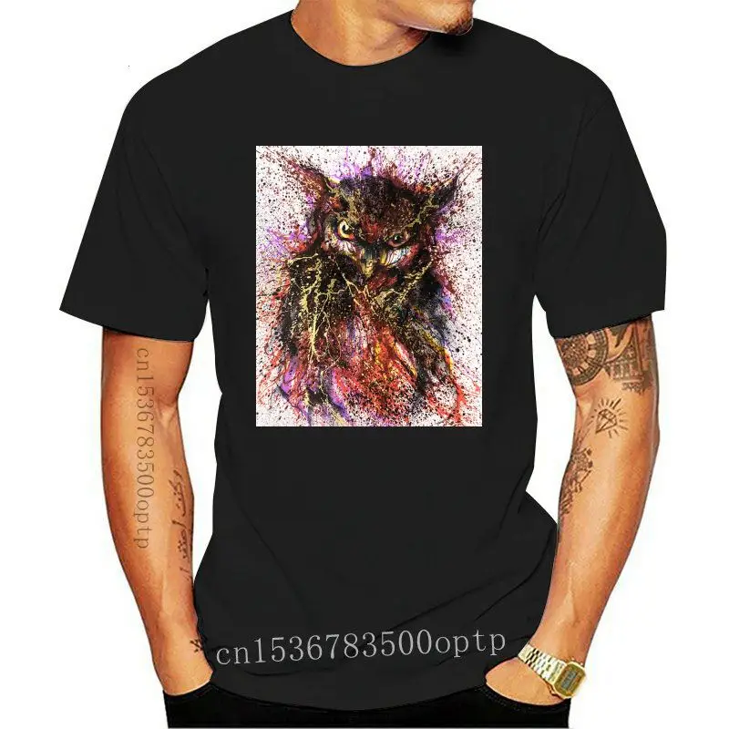 

New 2021 Popular Men T-shirt Graffiti Owl Print Tshirt Summer/Autumn Tops Tees Comics T Shirt O-Neck Cotton White Streetwear Vin