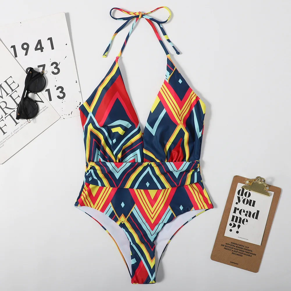 One Piece Bodysuit Push Up Swimsuit Sexy Backless Deep V Neck Swimwear Monokini Female Bather Brazilian Bathing Suit Beachwear | Спорт и