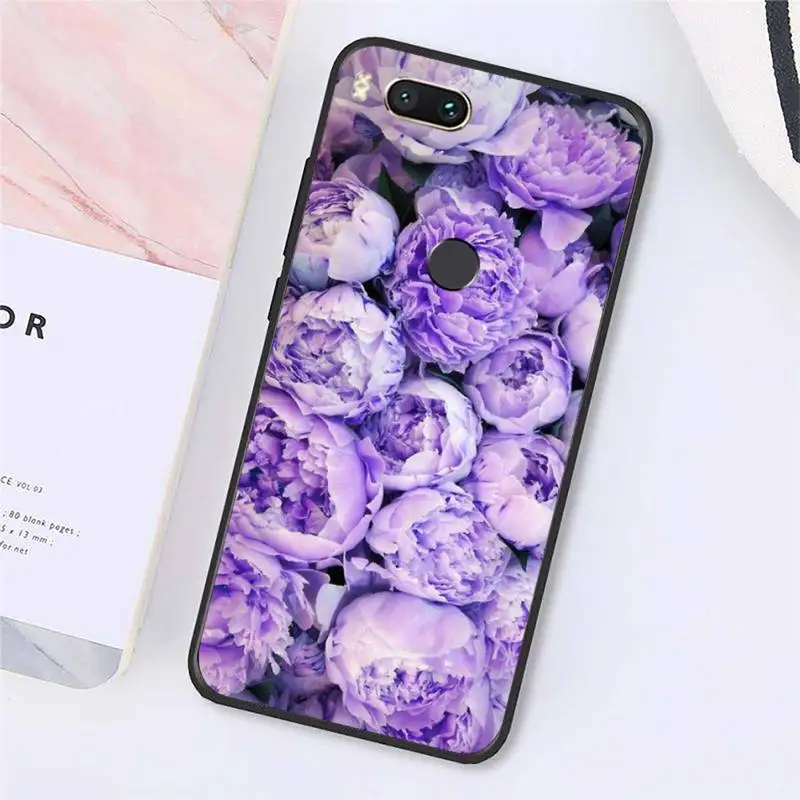 

Pink Purple Peony Flower On the Vase Phone Case For Xiaomi Redmi note 7 8 9 t max3 s 10 pro lite cover funda coque shell