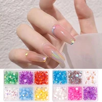 candy colors 3d ab nail rhinestones 6 boxesset flatback stones nail crystal beads mermaid manicure diy decoration mix size