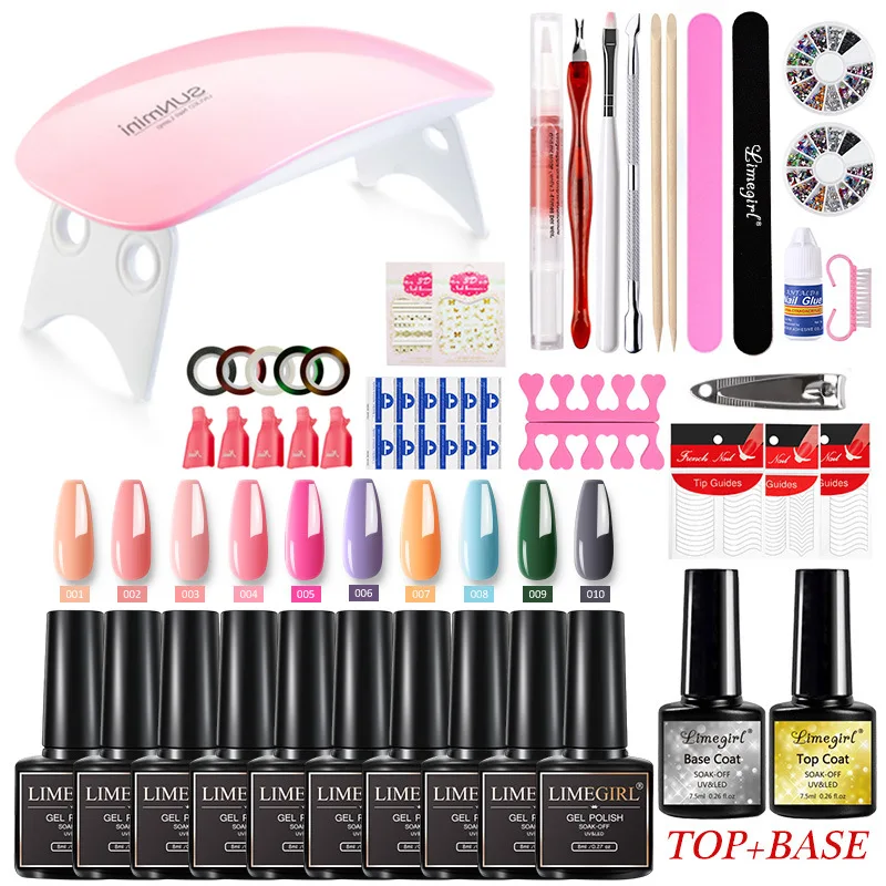 

Manicure Set Full Set of Nail Polish Nail Ornament Led UV Lamp Grinding Machine, Complete Set for Beginners Tools