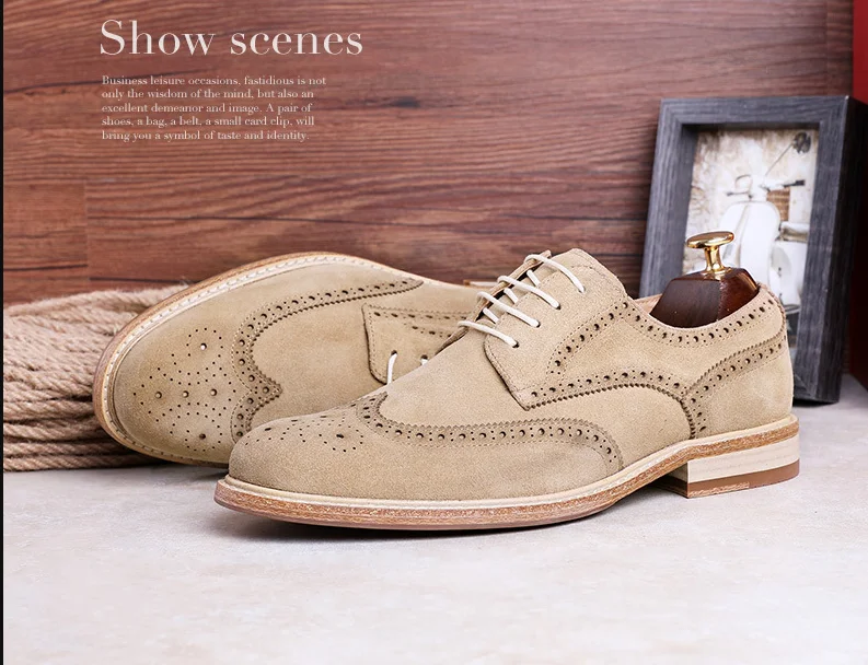 Новое поступление мужские туфли Bullock в британском стиле Замшевые Кожаные Туфли