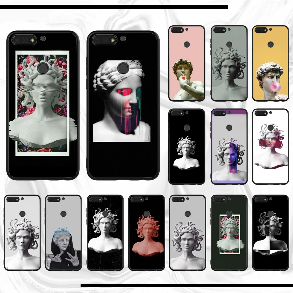 Medusa Art David Vaporwave Glitch DIY чехол для телефона с рисунком honor Y6 2018 8x9 lite 10 view|Бамперы| |