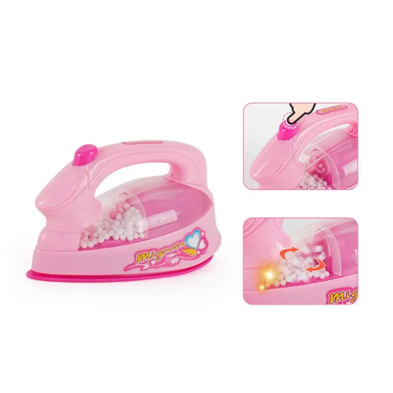 

Children Kid Boy Girl Mini Kitchen Electrical Appliance Electric Iron Toy Set Dummy Household Pretended Play Gift BX0D